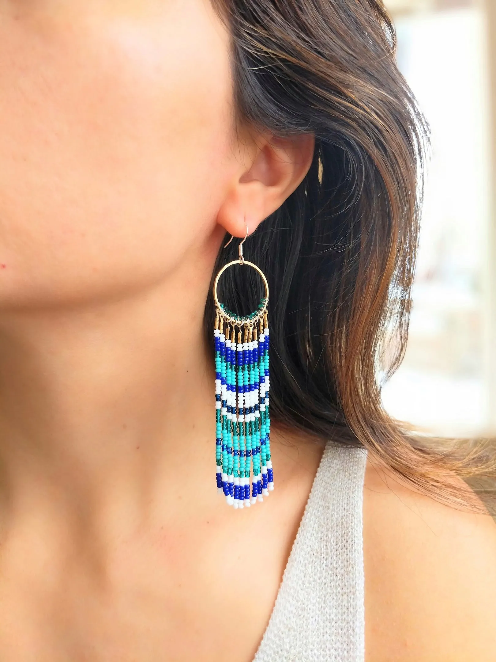 Luxemburg Cobalt Blue Beaded Earrings