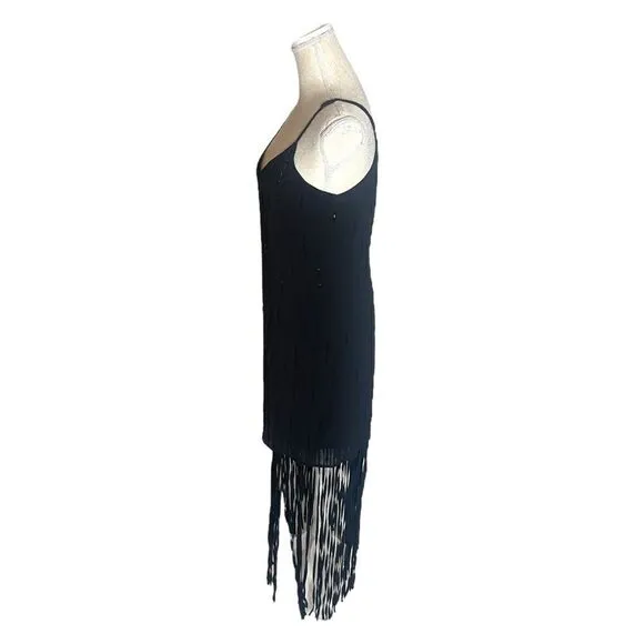 Marciano Evette Fringe Dress Black Boho