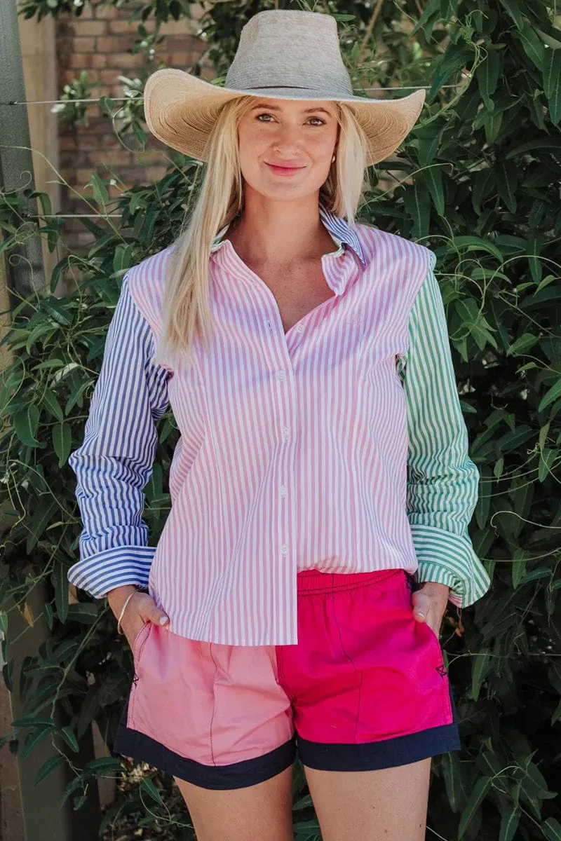 MaryG Short Girls Old School Harlequin Panel