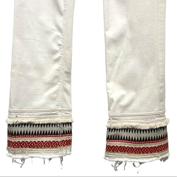 McGuire Ambrosio Majorette White Bohemian Kick Flare High Rise Crop Jeans