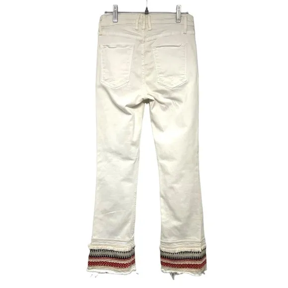 McGuire Ambrosio Majorette White Bohemian Kick Flare High Rise Crop Jeans