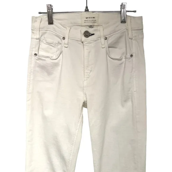 McGuire Ambrosio Majorette White Bohemian Kick Flare High Rise Crop Jeans