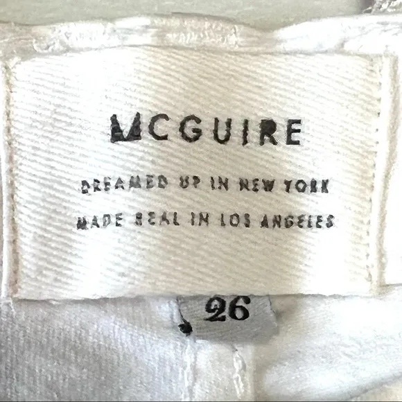 McGuire Ambrosio Majorette White Bohemian Kick Flare High Rise Crop Jeans