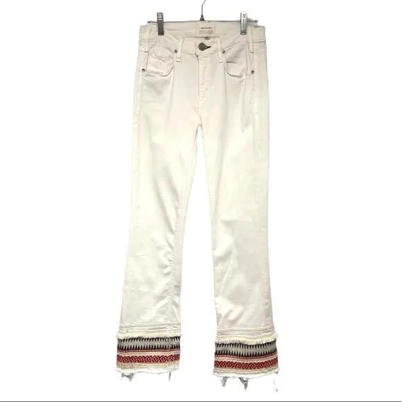 McGuire Ambrosio Majorette White Bohemian Kick Flare High Rise Crop Jeans