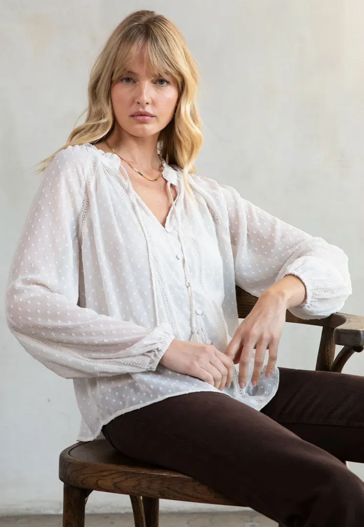 Melanie Chiffon Peasant Top