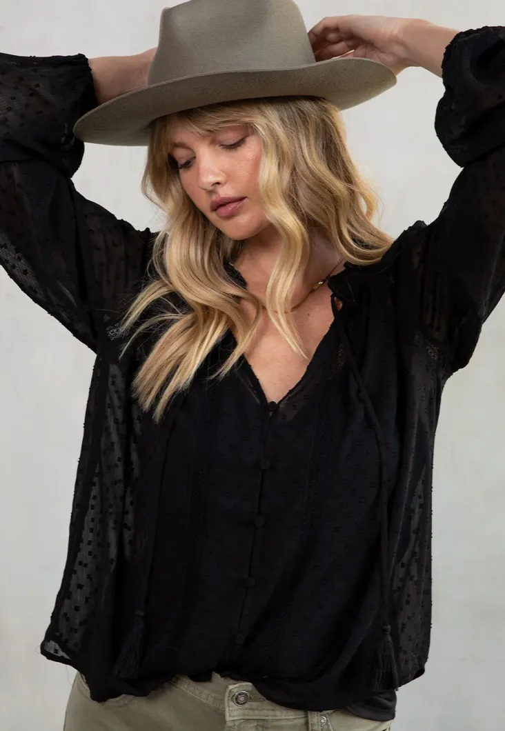 Melanie Chiffon Peasant Top