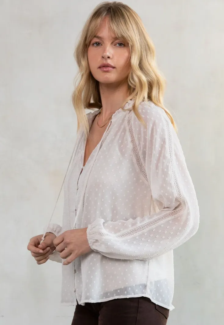 Melanie Chiffon Peasant Top