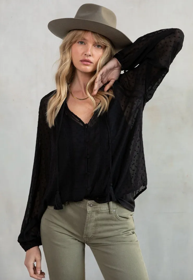 Melanie Chiffon Peasant Top