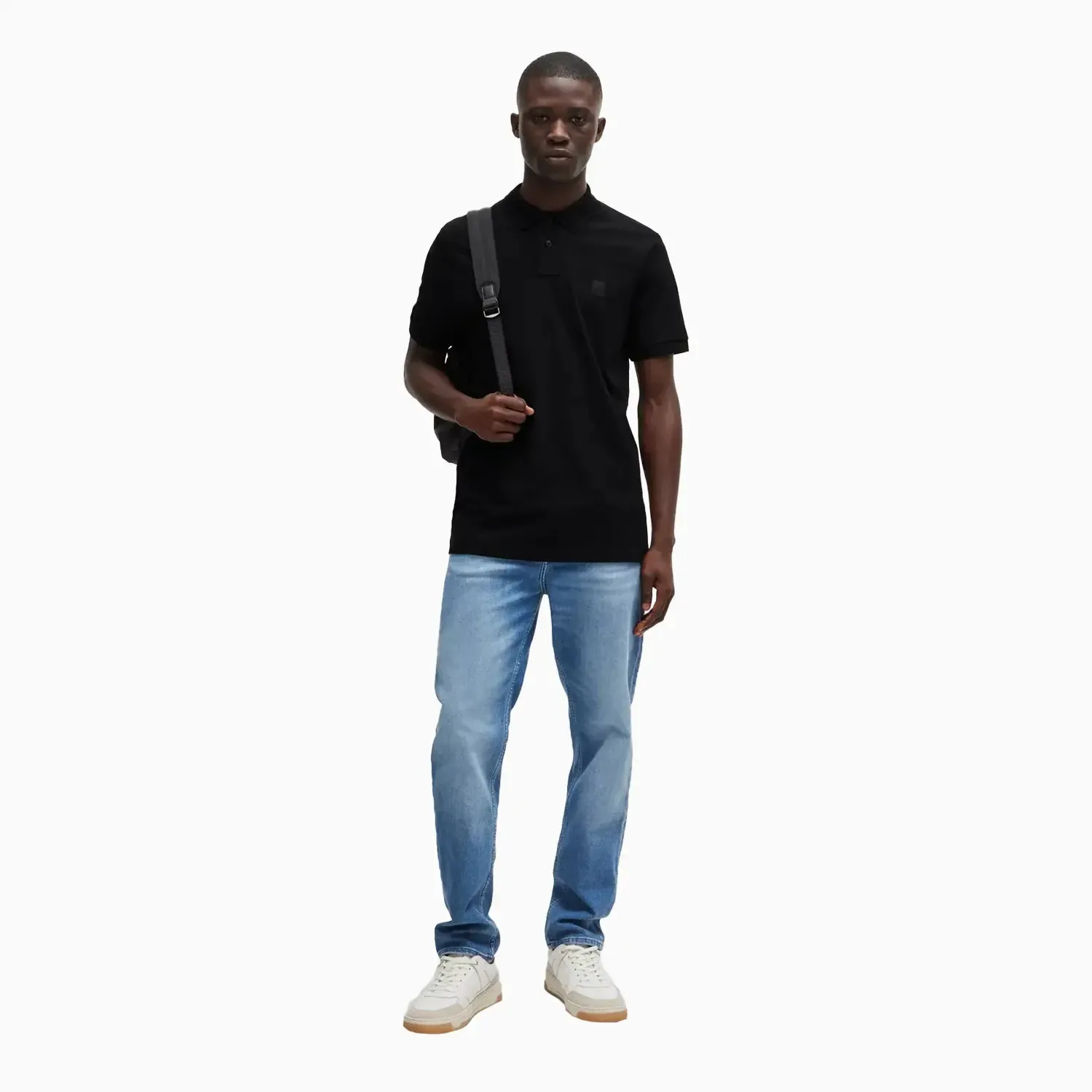 Men's Extra Slim Fit Stretch Polo Shirt With Logo Tape