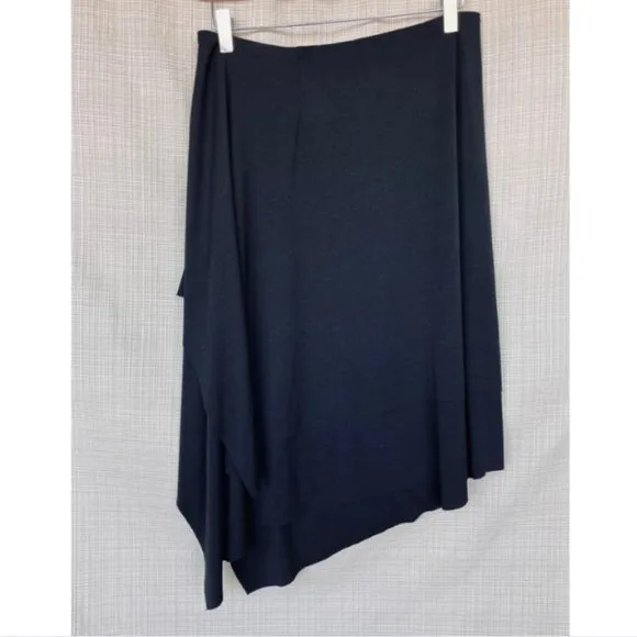 Michele Black Asymmetrical Midi Skirt Laser Cut Boho Chic Festival Vintage y2k m