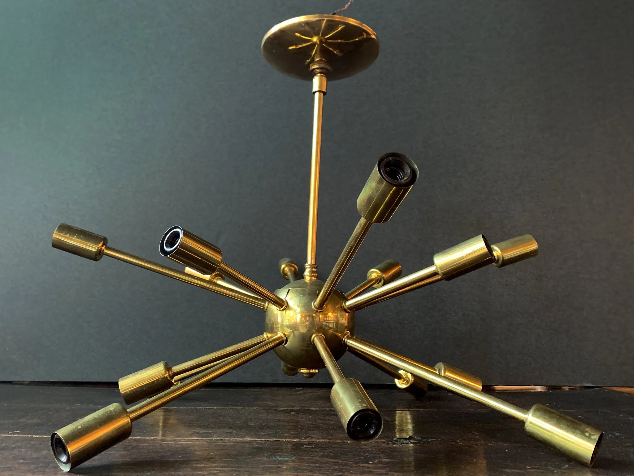Midcentury Brass Sputnik Chandelier