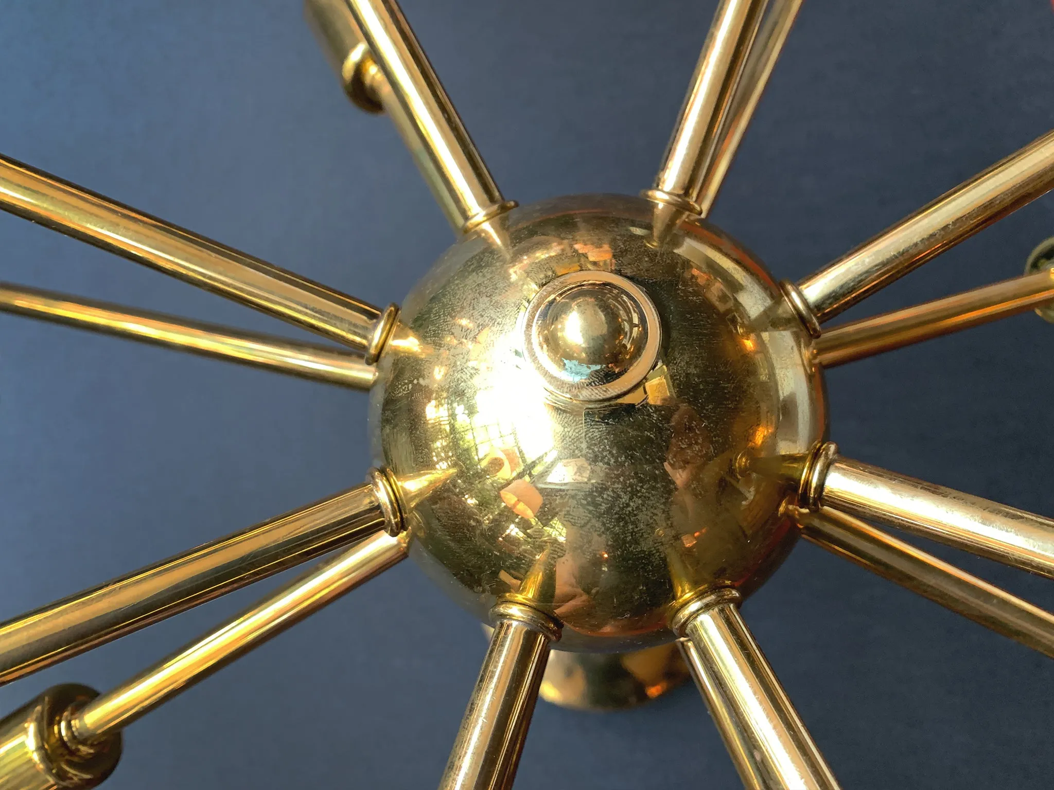 Midcentury Brass Sputnik Chandelier
