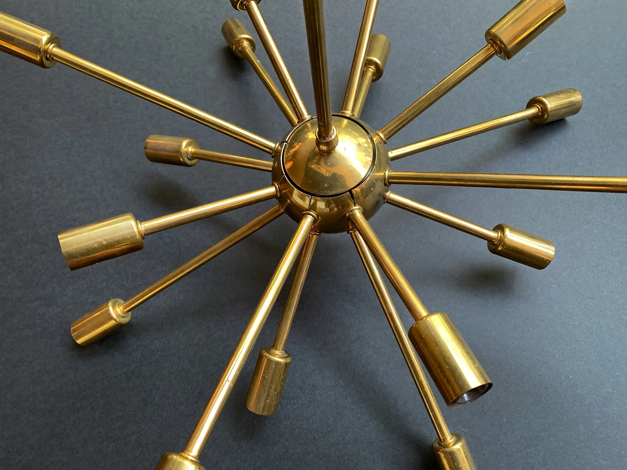 Midcentury Brass Sputnik Chandelier