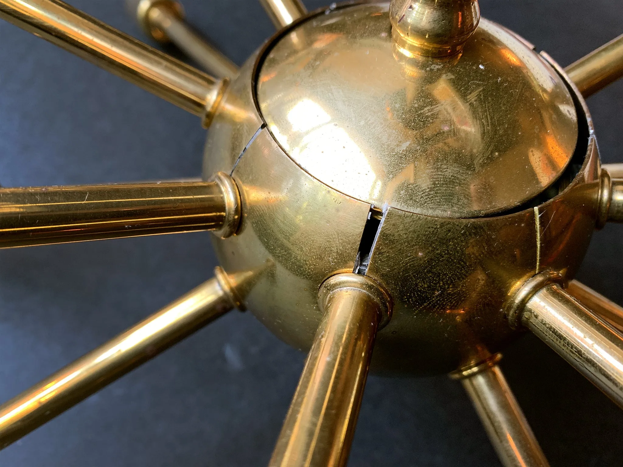 Midcentury Brass Sputnik Chandelier