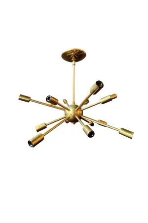Midcentury Brass Sputnik Chandelier