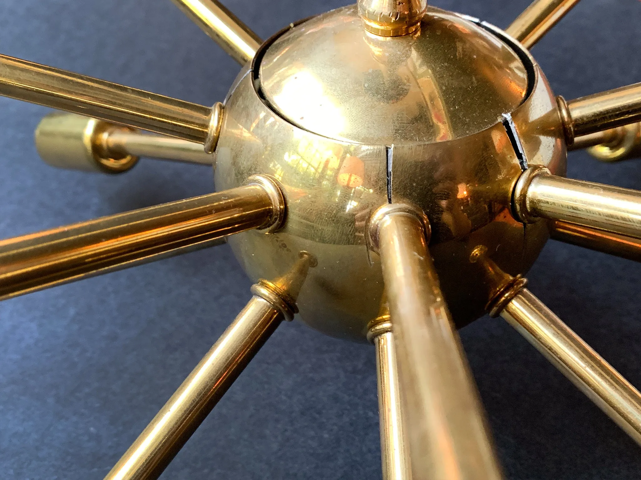 Midcentury Brass Sputnik Chandelier