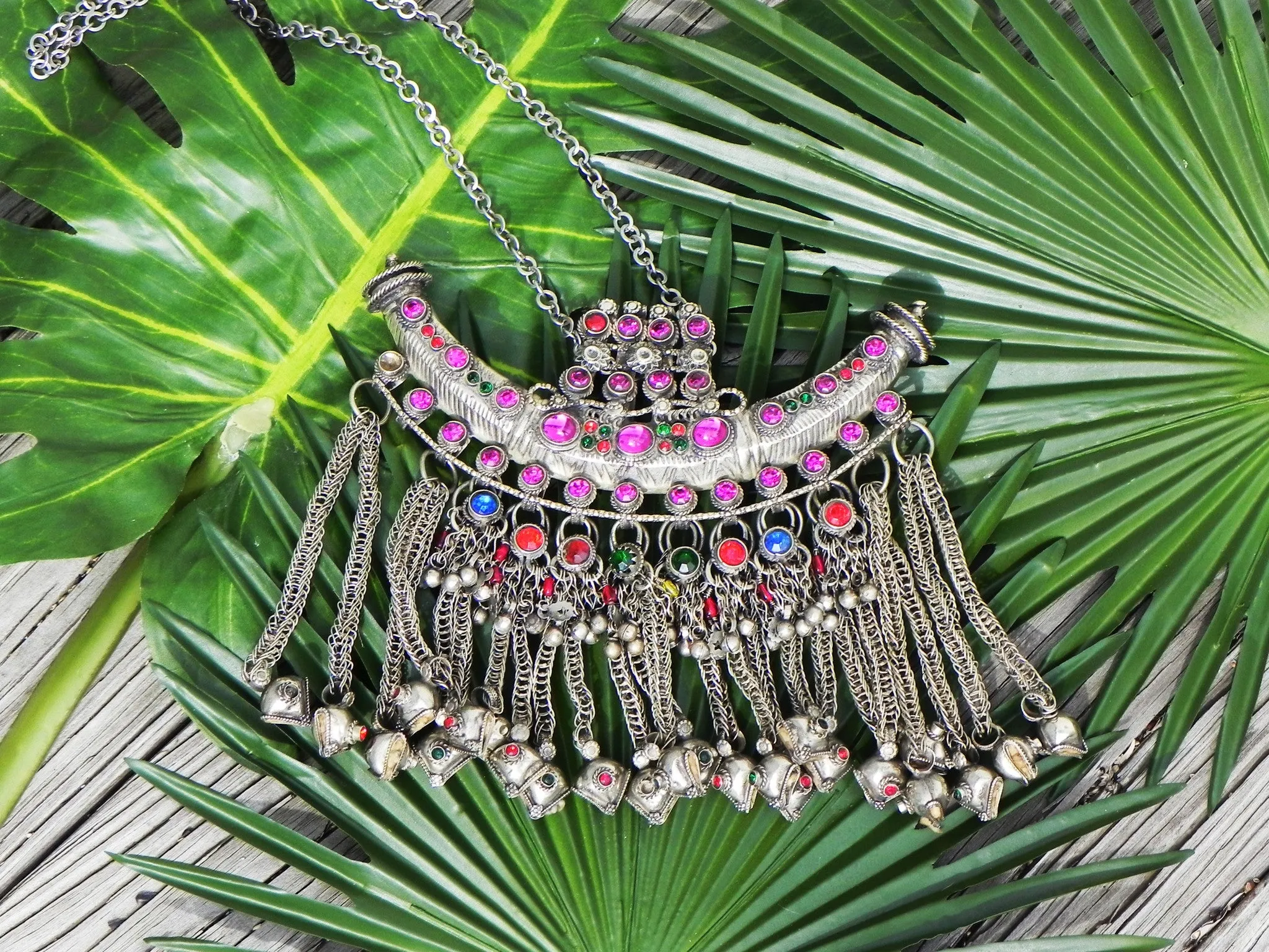 Middle Eastern Necklace, Tribal Vintage Kuchi