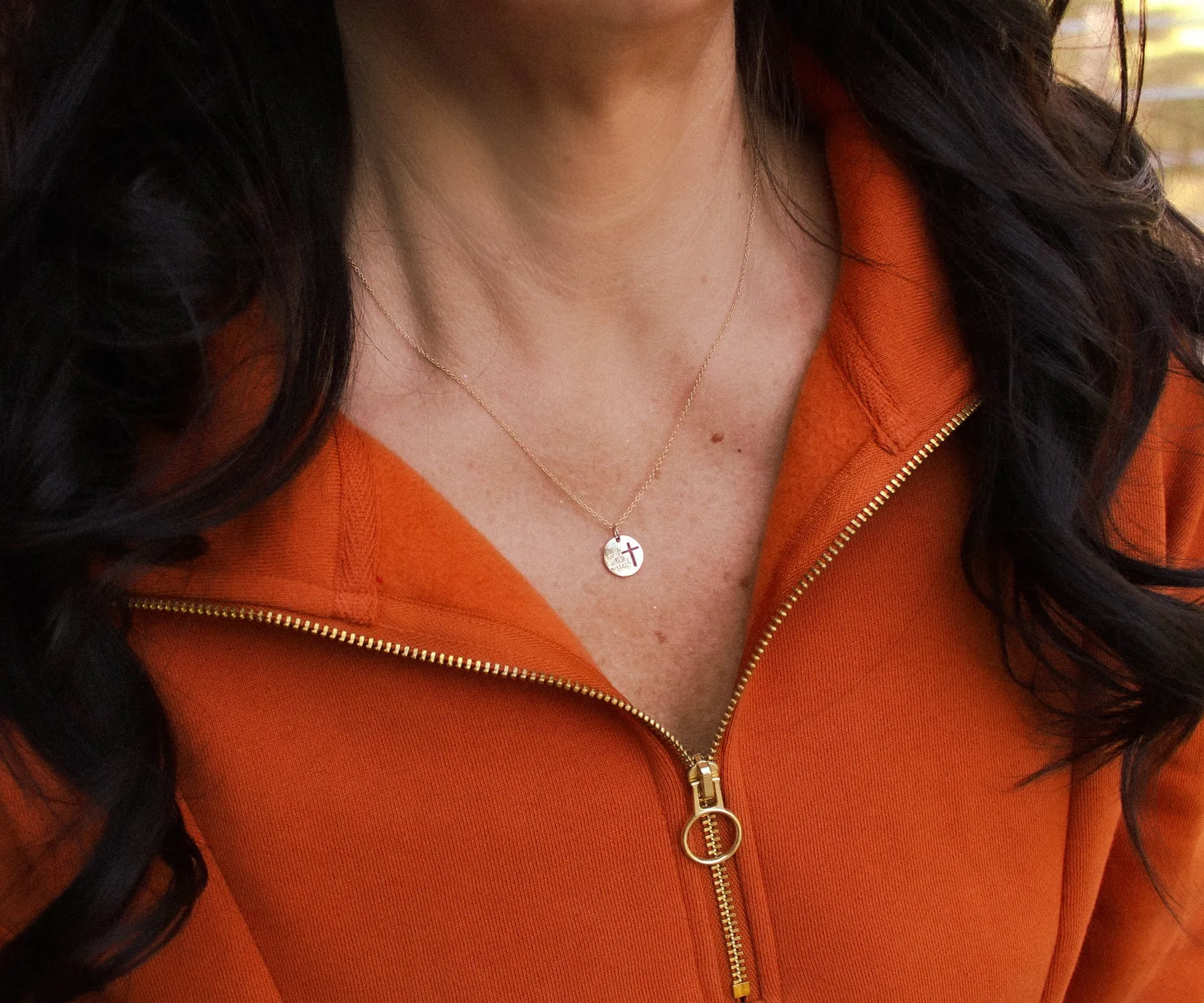 Mini Cross Faith White Gold Necklace
