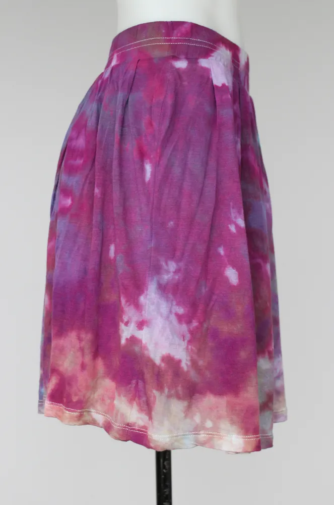 Mini Skirt - size Small - ice dye - Helen's Iris Patch