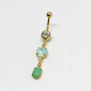 Mint Opal Gold Belly Button Ring