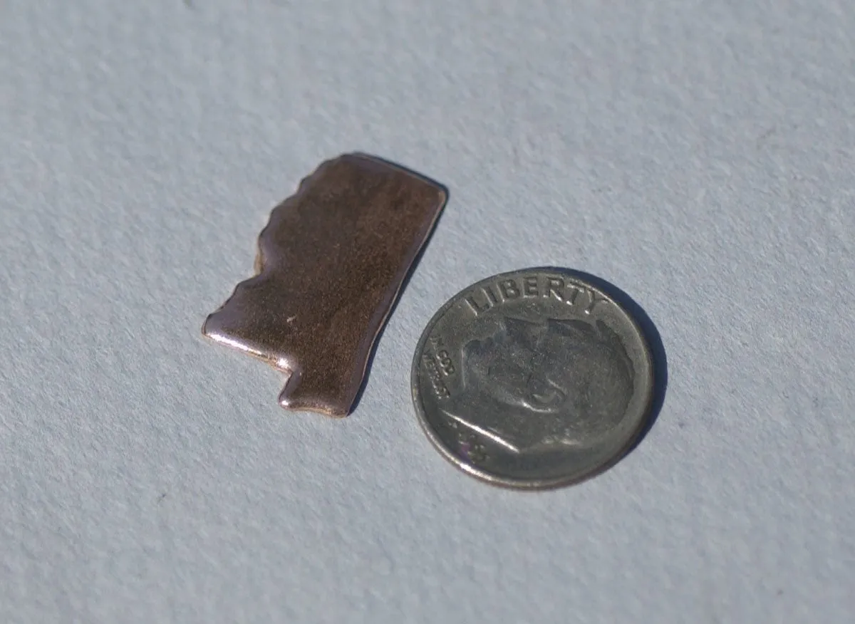 Mississippi Small State Blanks Cutout for Enameling Metalworking Stamping Texturing 100% Copper Blank Variety of Metals