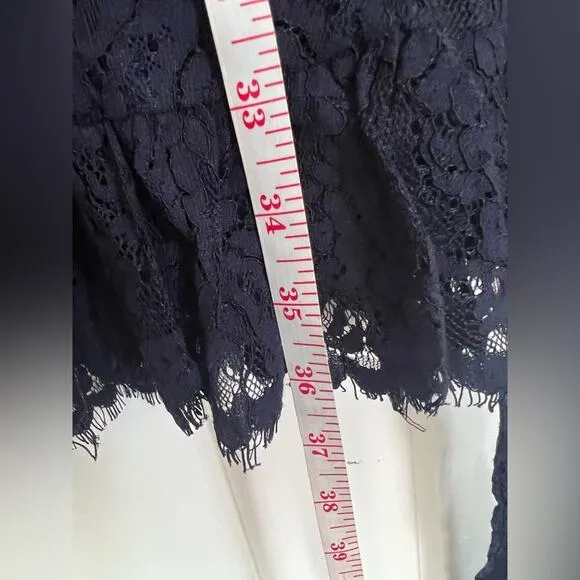 Modcloth Navy Lace dress Through The Bluebells Bell-Sleeve boho wedding