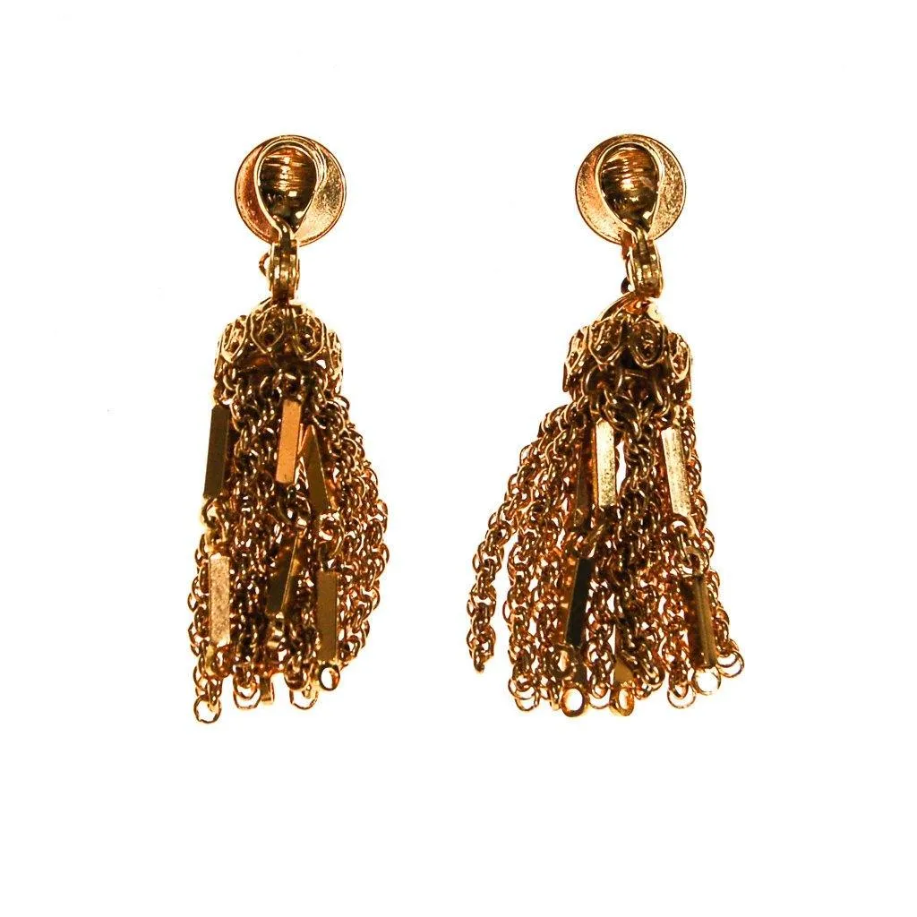 Monet Gold Tassel Earrings
