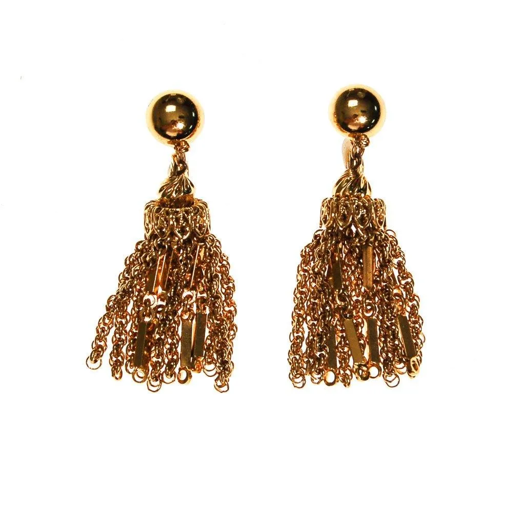 Monet Gold Tassel Earrings