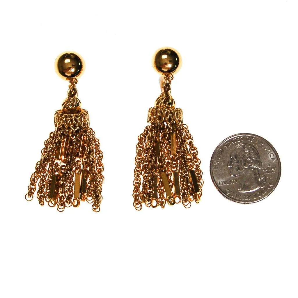 Monet Gold Tassel Earrings