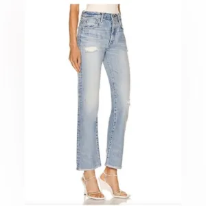 Moussy Vintage Steel Straight in Blue size 27