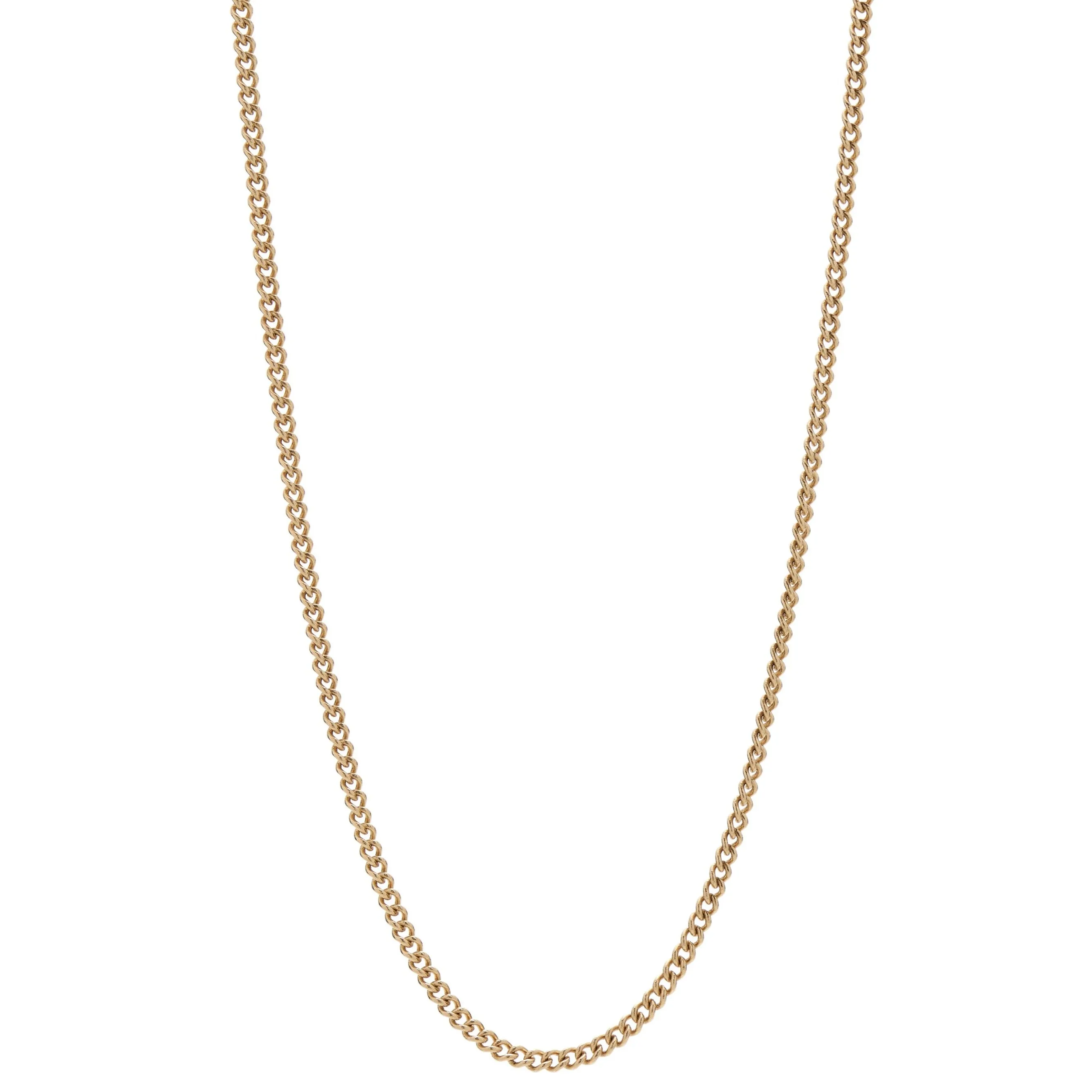 Métier Modern 14k Yellow Gold Solid Curb Link Chain