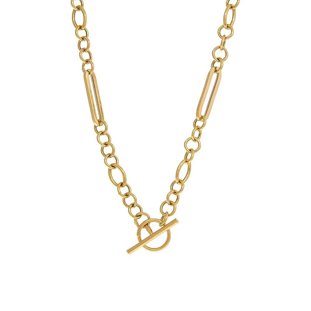 Multi Link Toggle Necklace 14K