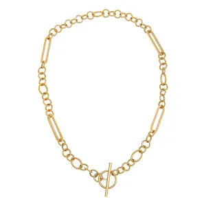 Multi Link Toggle Necklace 14K