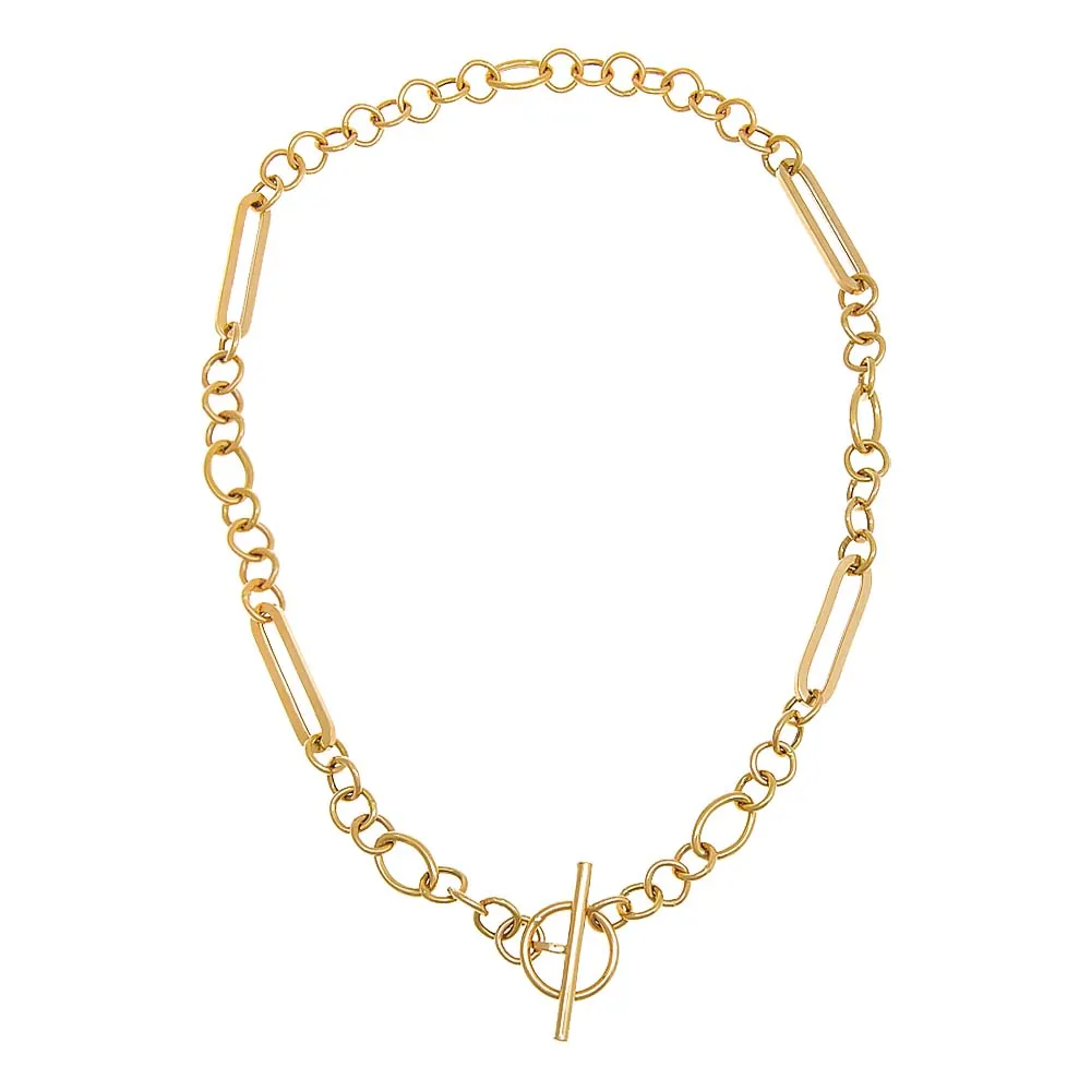 Multi Link Toggle Necklace 14K