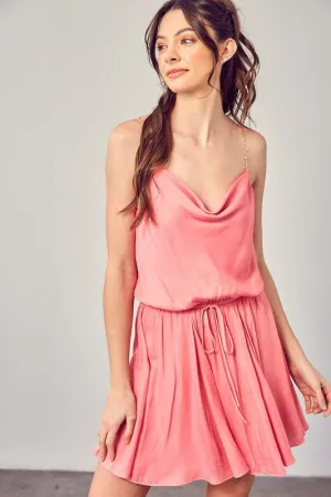 Mustard Seed Junior Cowl Neck Beaded Strap Dress