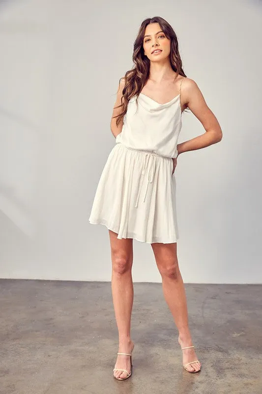 Mustard Seed Junior Cowl Neck Beaded Strap Dress