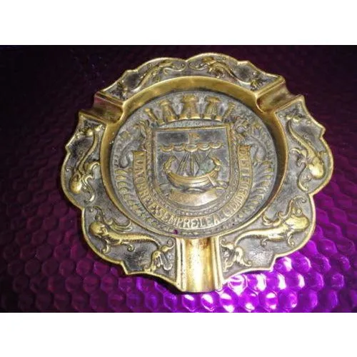 Nautical Brass Plated Cigar Ashtray 7" diameter