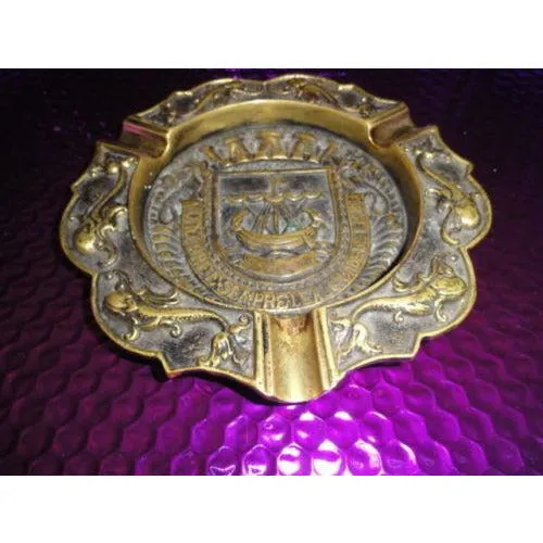 Nautical Brass Plated Cigar Ashtray 7" diameter