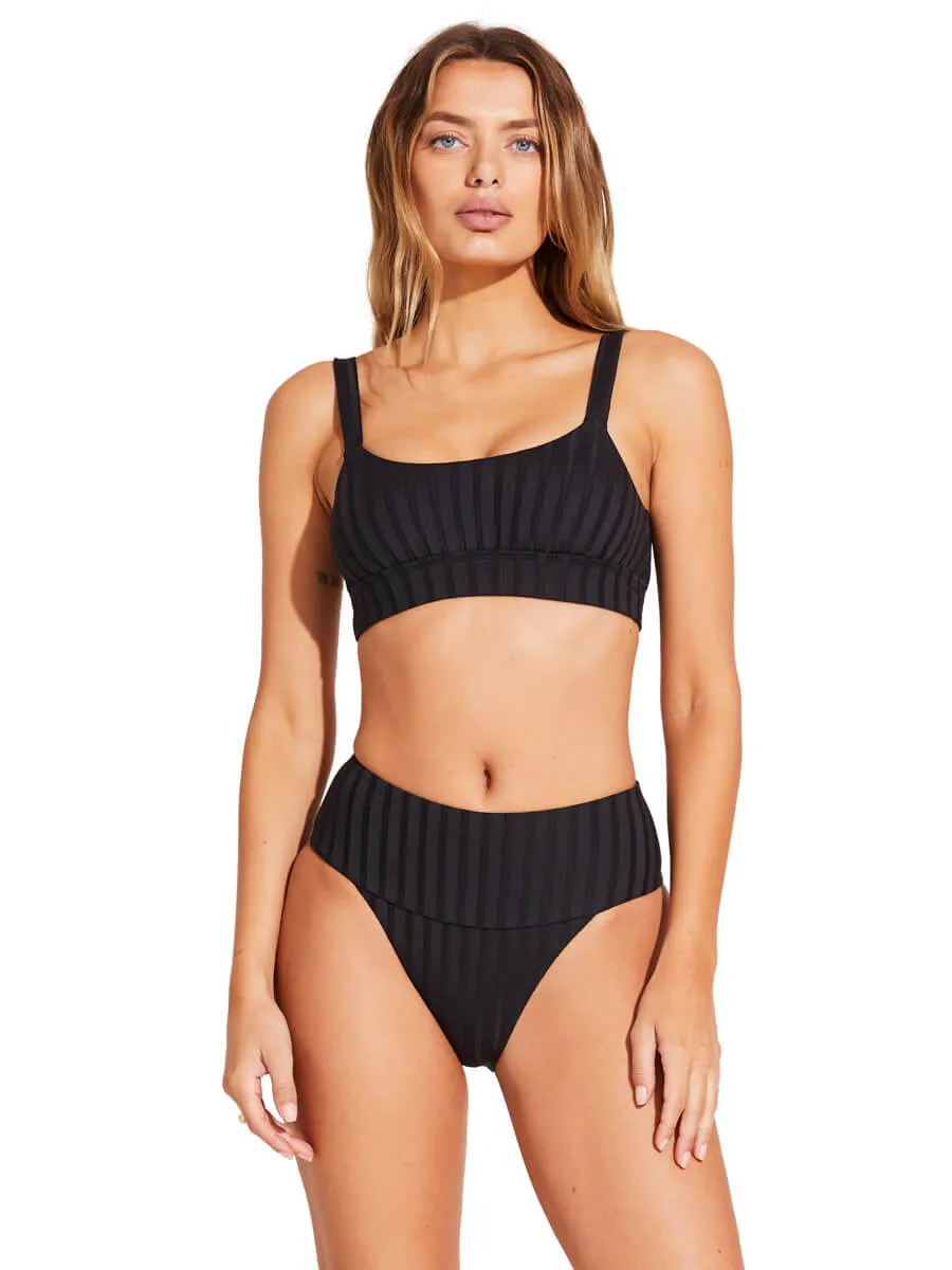New Sienna Bralette In Black SuperRib