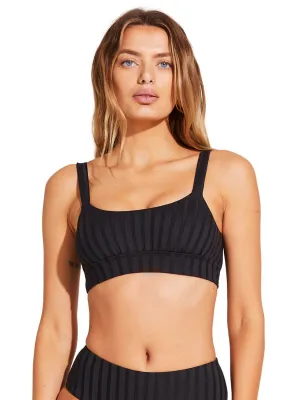 New Sienna Bralette In Black SuperRib