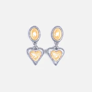 Night Fever Earrings, Silver Glitter