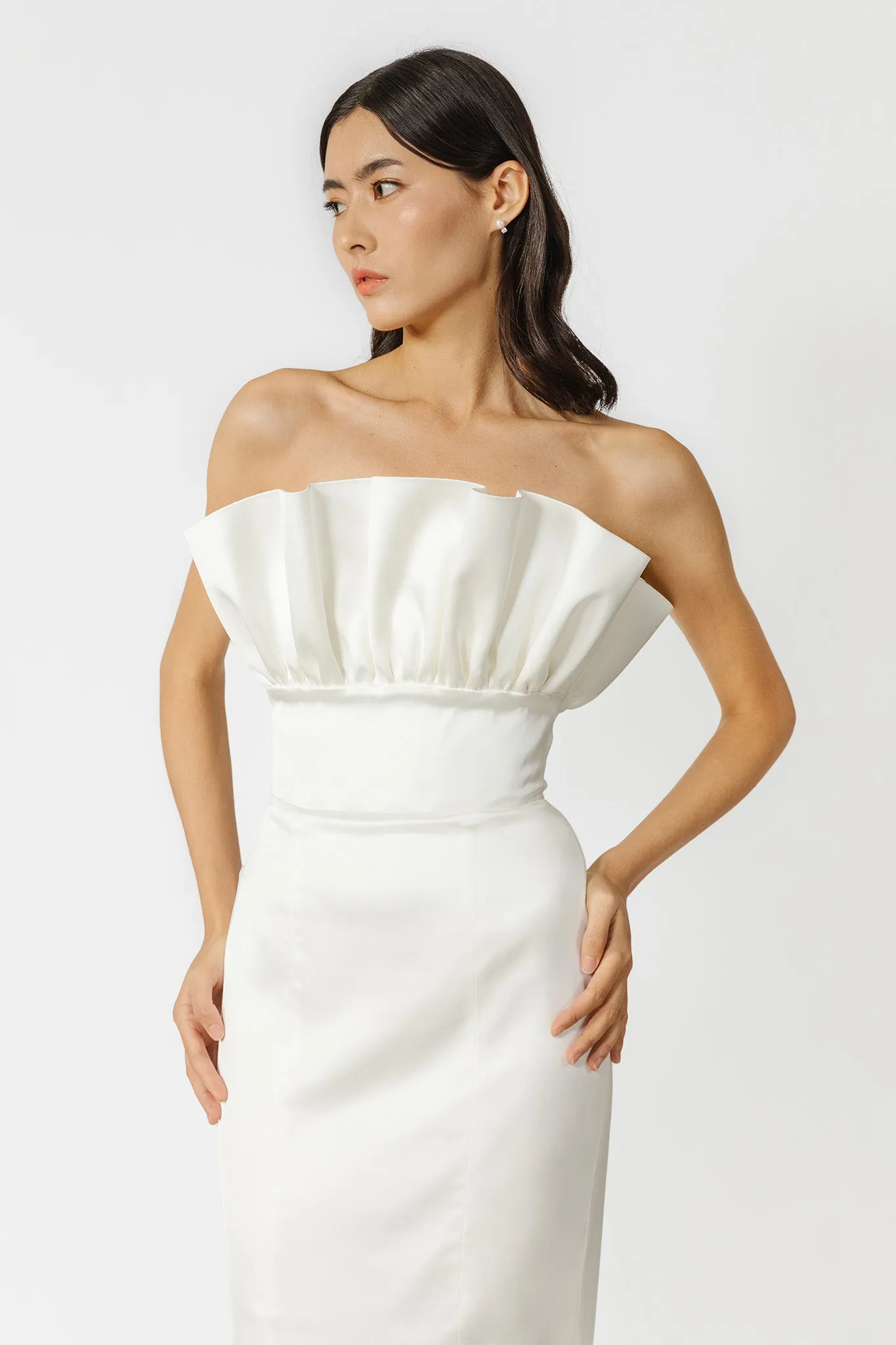 Noah Strapless Satin Gown