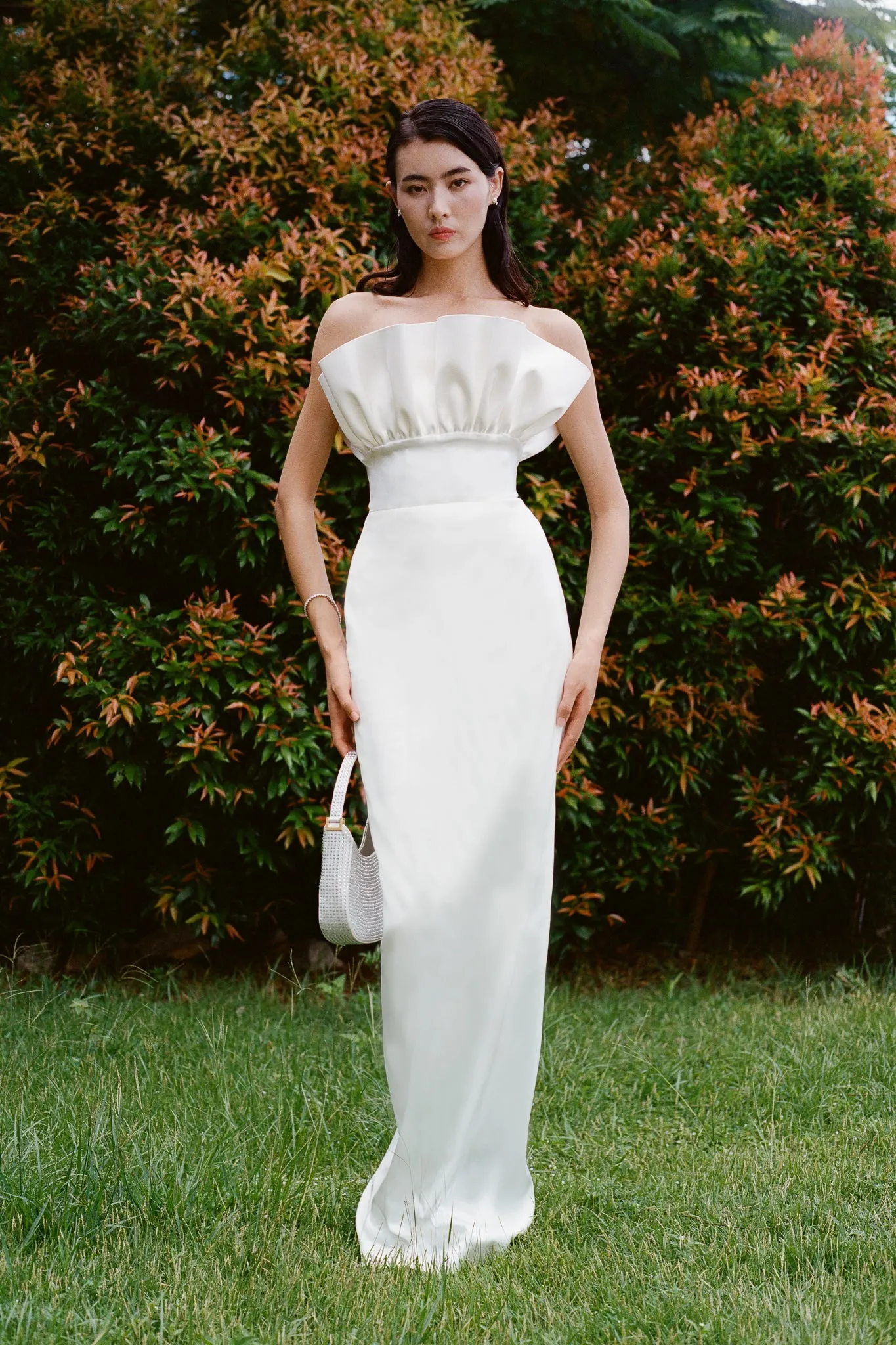 Noah Strapless Satin Gown