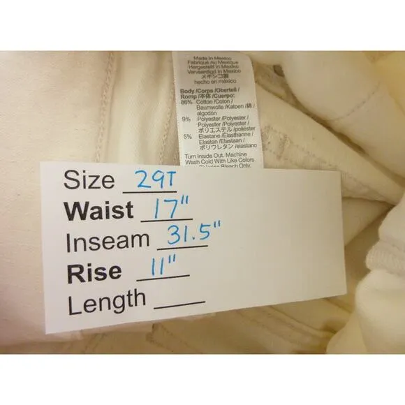 NWT Madewell Mid Rise Perfect Vintage Jean Ecru White 29T