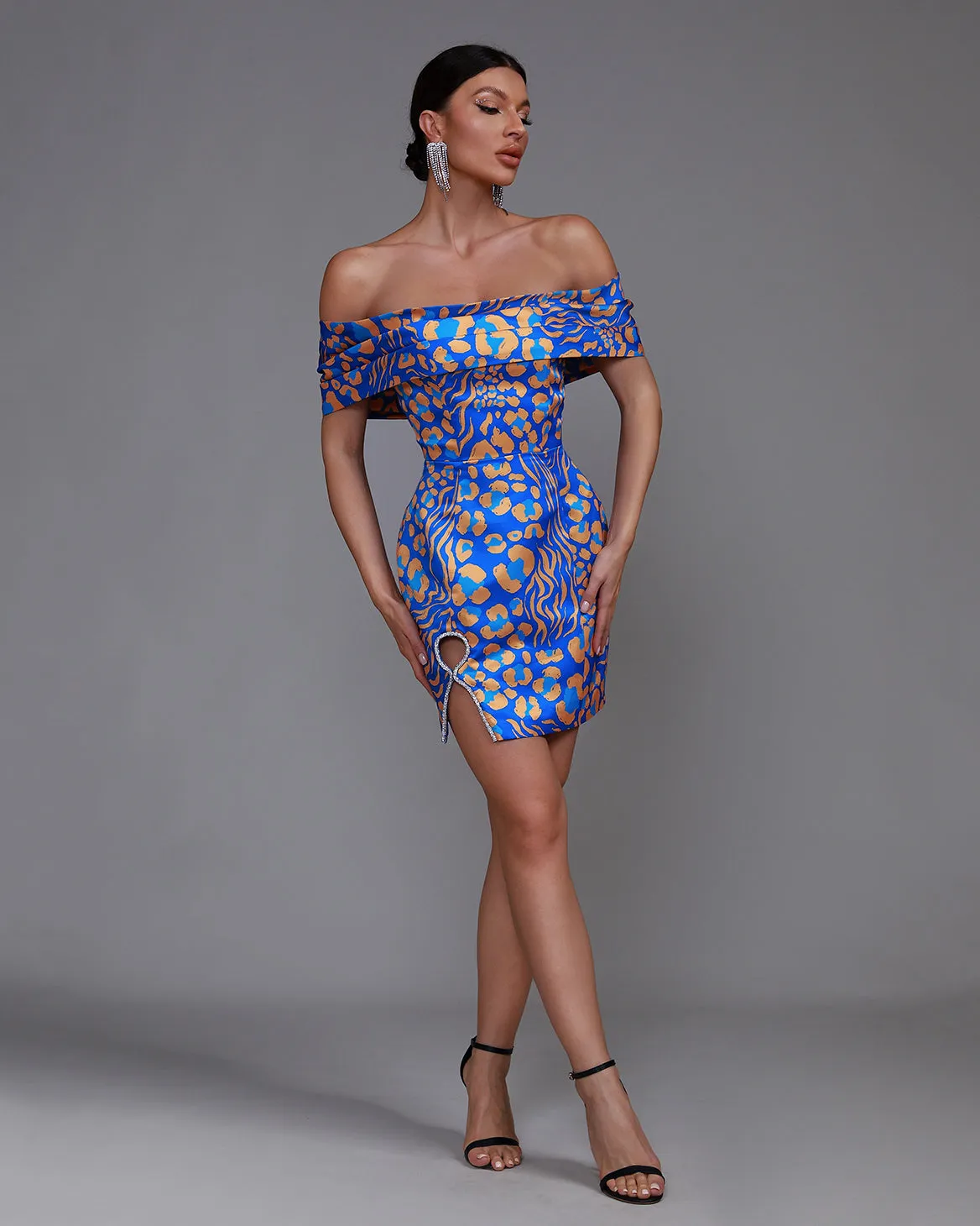 Off Shoulder Design Mini Dress