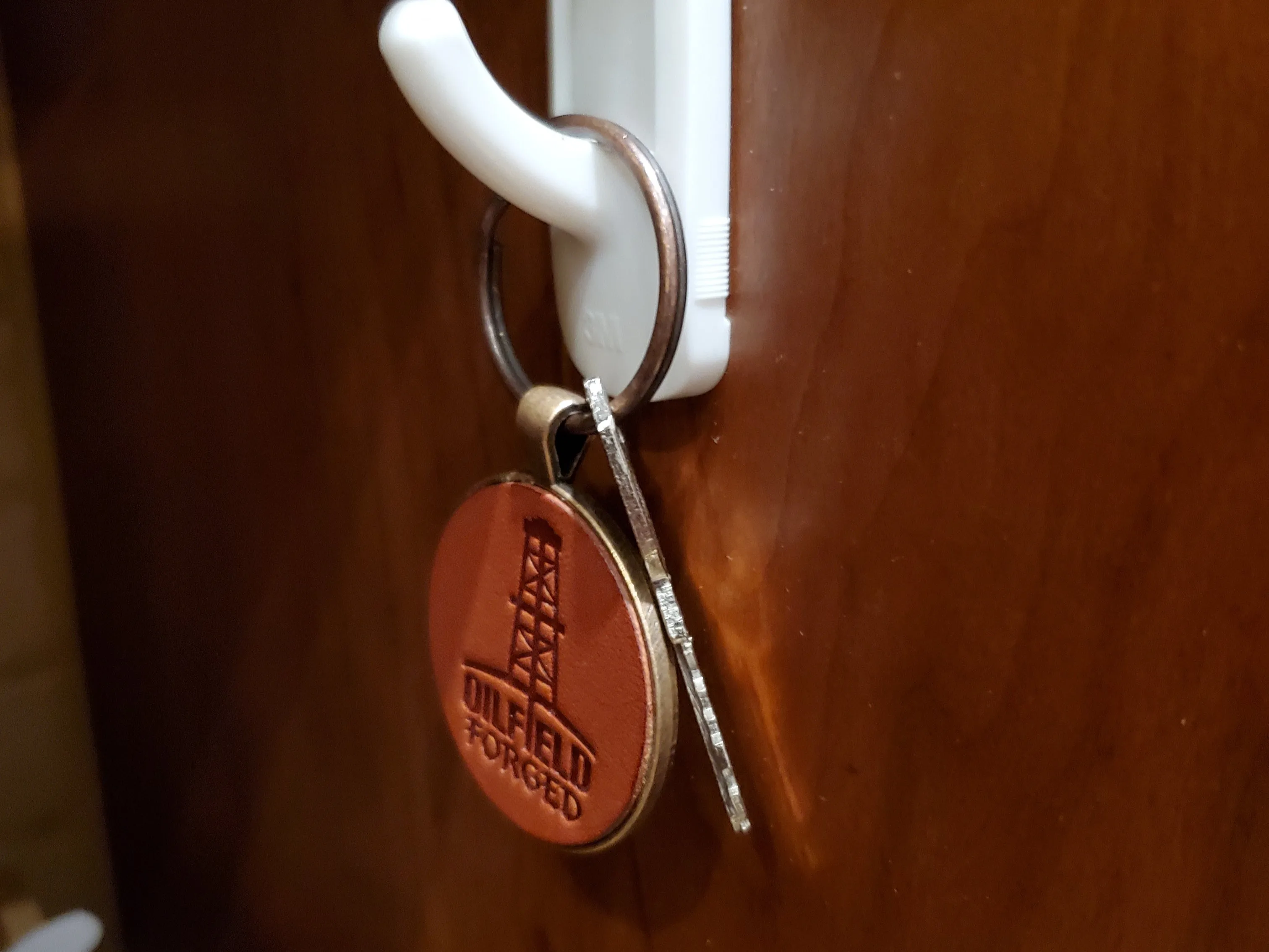 Oilfield Forged Leather Keychain