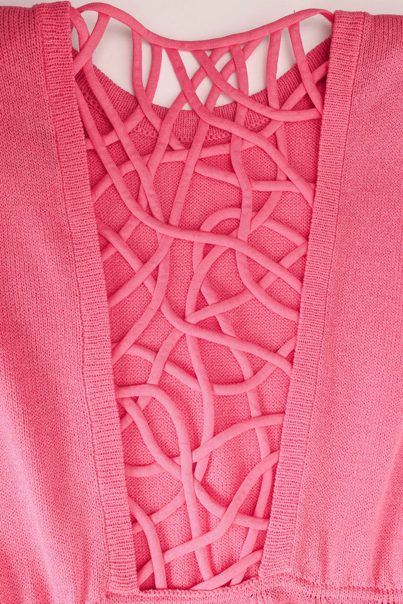 Open Back Web Weave Knit Dress