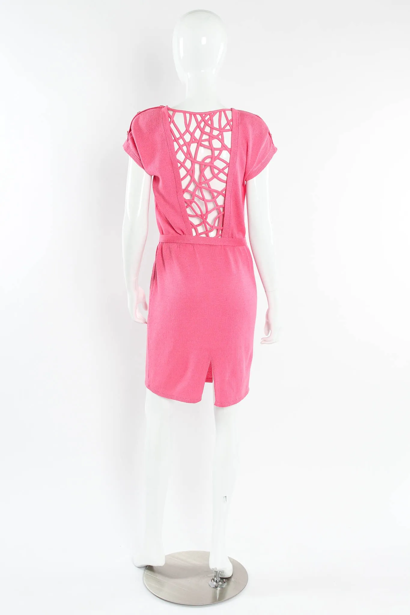 Open Back Web Weave Knit Dress