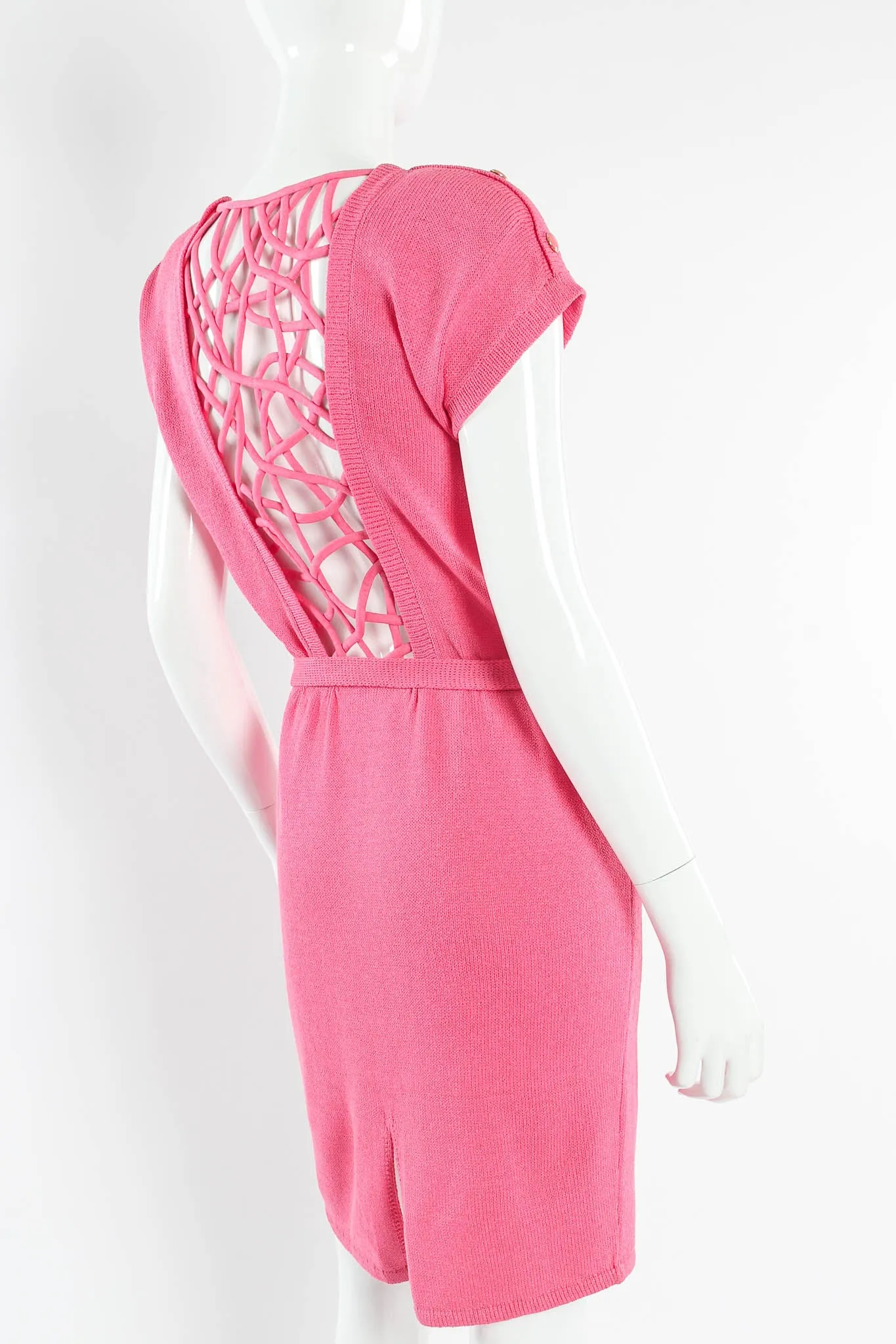 Open Back Web Weave Knit Dress