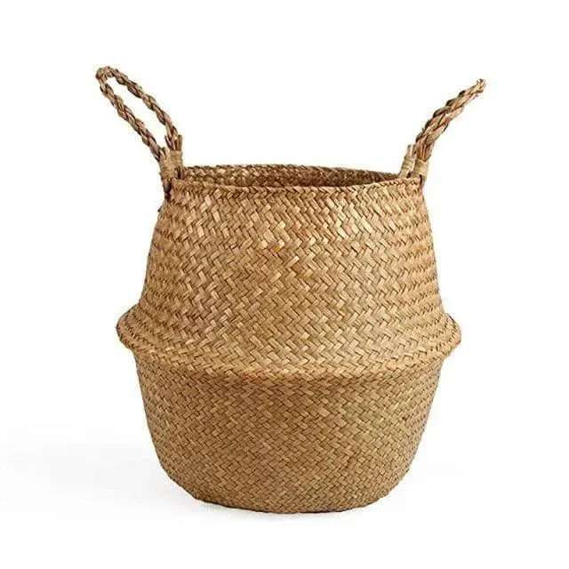 Organic Seagrass Hand Woven Basket with Tassel